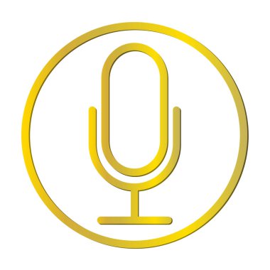 altın renkli podcast kayıt mikrofonu daire içinde