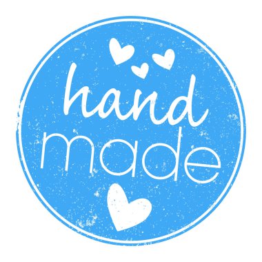 grungy round el yapımı etiket ya da kalpler izole beyaz etiketli çıkartma