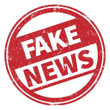 Yuvarlak, çirkin, sahte haber damgası.