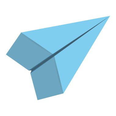 Beyaz üzerine izole edilmiş kağıt uçak üst görünümü