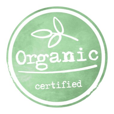 yuvarlak yeşil suluboya ORGANIC etiketi veya logosu