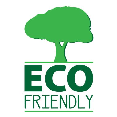 yeşil ECO ARKADAŞI logosu veya ağaç sembollü etiketi