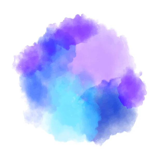 Aquarelle ronde bleue et violette ou éclaboussure d'encre — Image vectorielle