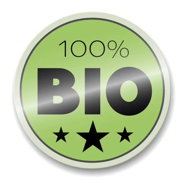Verde brilhante 100 por cento BIO adesivo — Vetor de Stock