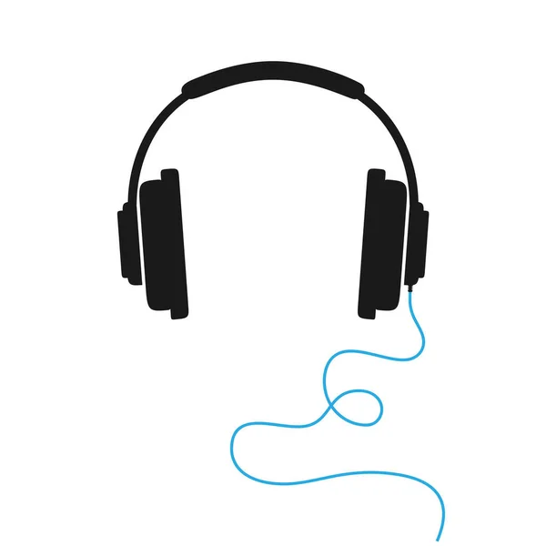 Fone de ouvido estéreo símbolo ou ícone isolado no branco — Vetor de Stock