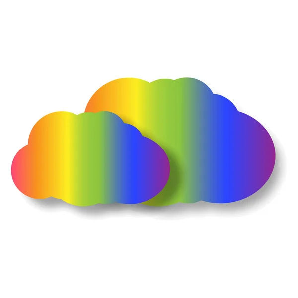 Regenbogenfarbene Wolken mit Schatten — Stockvektor