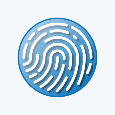beyaz üzerine izole edilmiş parmak izi ya da parmak izi sembolü