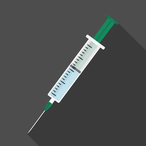 Simbolo della siringa isolato su sfondo scuro — Vettoriale Stock