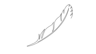 bir tüy, çizgi sanat animasyonunun sürekli çizgi çizimi