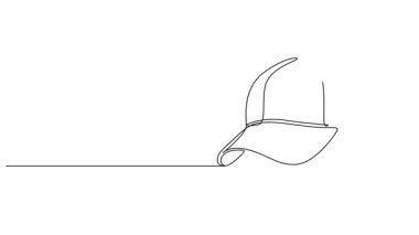 Beyzbol şapkasının logosu, çizgi çizgisi animasyonu olmadan sürekli çizimi