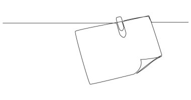 Kağıt atacı, not defteri çizgisi sanat vektörü illüstrasyonlu sürekli satır çizimi