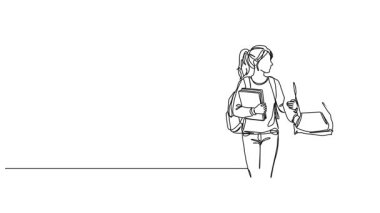 Animasyon çizimleri genç üniversite öğrencisi çiftin kol kola yürüdüğü çizgi çizimleri, çizgi çizimleri.