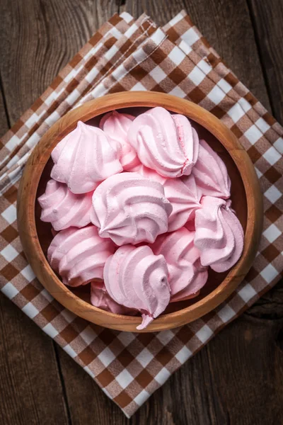 Roze meringue cookies. — Stockfoto