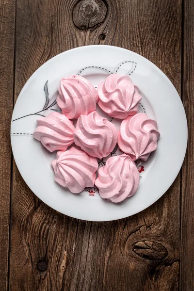 Biscotti alla meringa rosa . — Foto Stock