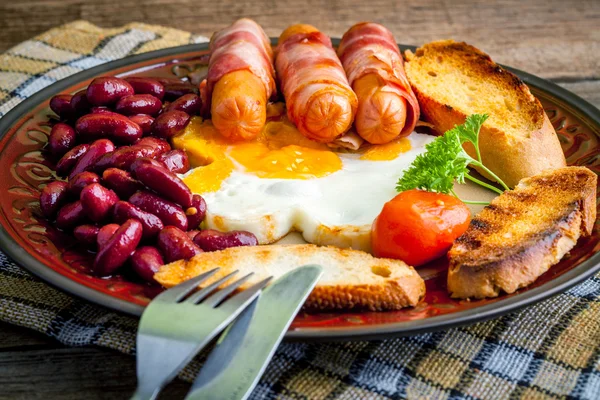 Full english breakfast. — Stock Photo, Image