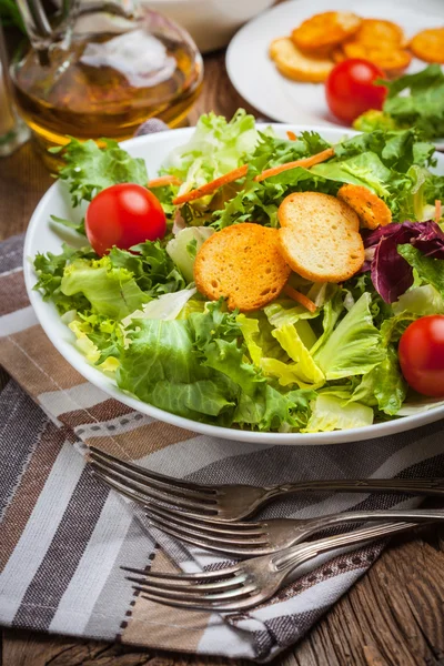 Mixed salad with croutons. — Stock Photo, Image