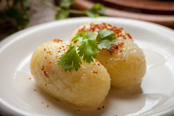 Potato dumplings stuffed with minced meat. — Stock Photo, Image