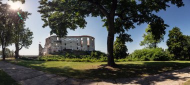 JANOWIEC, POLAND - 30 AĞUSTOS 2020: Rönesans Kalesinin kalıntıları 