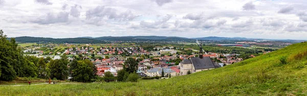 Checiny Poland September 2020 Panoramic View Town Checiny Swietokrzyskie Mountains — Stock Photo, Image