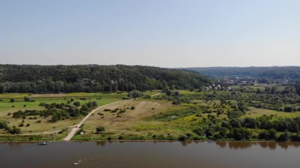 Vistula Nehri Nden Geçen Feribot — Stok video