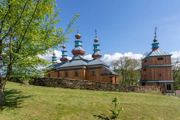 Komancza Polonia Mayo 2020 Réplica Histórica Iglesia Ortodoxa Protección Santísima —  Fotos de Stock