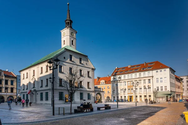 Gliwice Polen Ruari 2021 Rådhuset Torget — Stockfoto