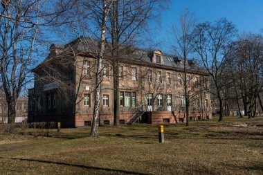 KATOWICE, POLAND - 03 Mart 2021 Zaleze 'deki Neoklasik Saray.