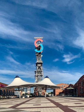 KATOWICE, SLASK / POLAND - 12 Mayıs 2021: Eski maden kompleksi 