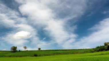 Mavi gökyüzü hareket ediyor. 4K Zaman Hızı.
