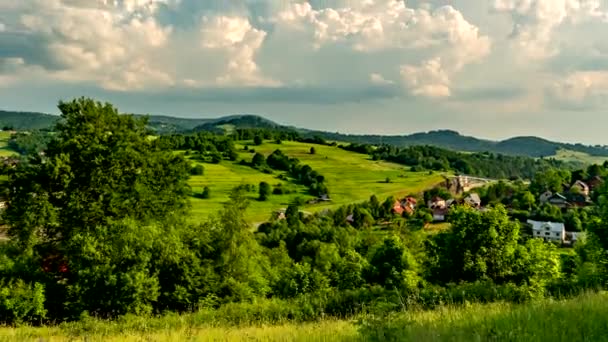 Timelapse Pohled Beskydy Slunečného Dne — Stock video