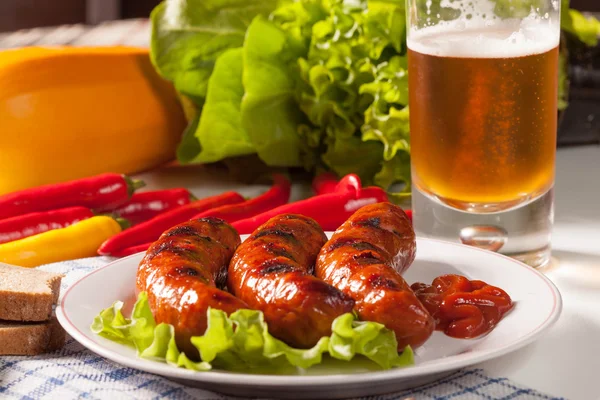 Grilled sausage. — Stock Photo, Image