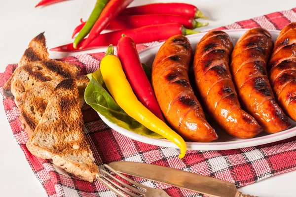 Grilled sausage. — Stock Photo, Image