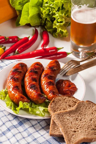 Grilled sausage. — Stock Photo, Image