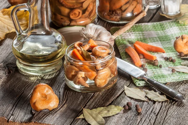 Marinated mushrooms. — Stock Photo, Image