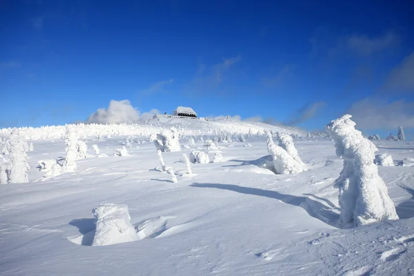 Cabaña de montaña en la cima de Szrenica en Polonia . —  Fotos de Stock