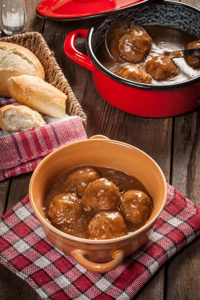 Meatballs in the sauce. — Stock Photo, Image