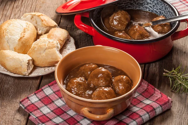 Meatballs in the sauce. — Stock Photo, Image