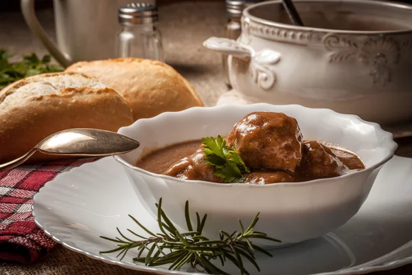 Meatballs in the sauce. — Stock Photo, Image