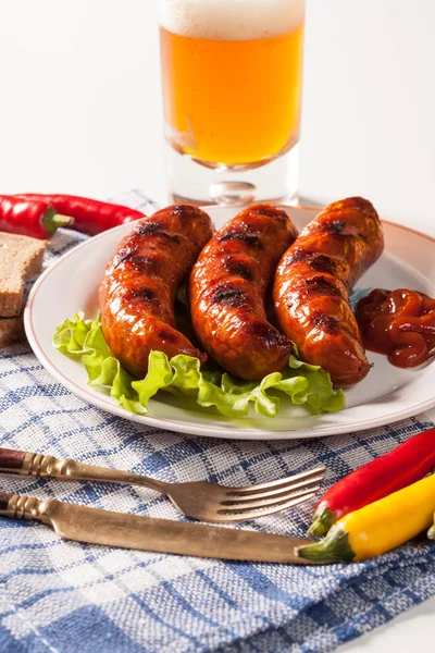 Grilled sausage. — Stock Photo, Image