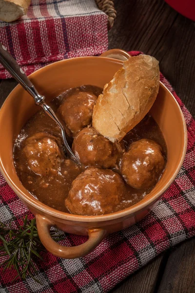 Meatballs in the sauce. — Stock Photo, Image