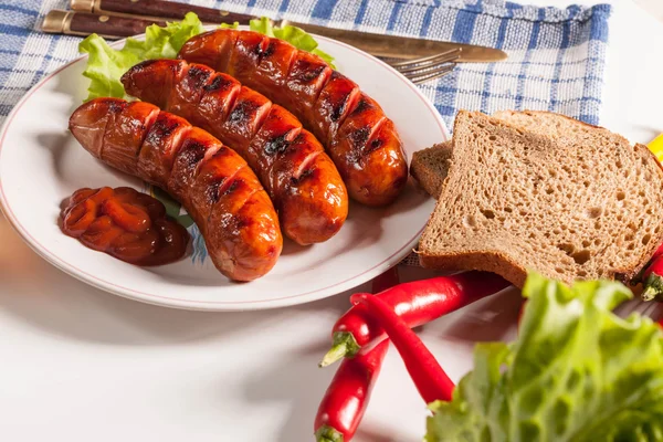 Grilled sausage. — Stock Photo, Image