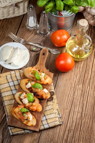 Aperitivo bruschetta . — Fotografia de Stock