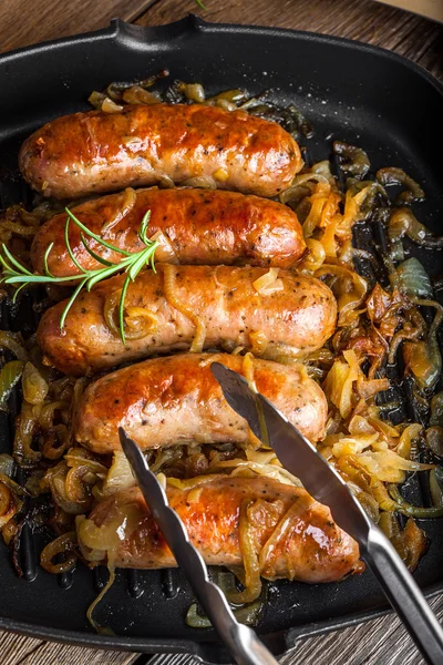 Fried sausage. — Stock Photo, Image