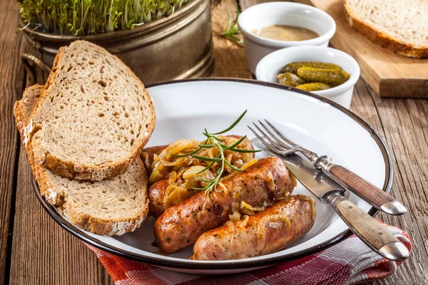 Fried sausage. — Stock Photo, Image