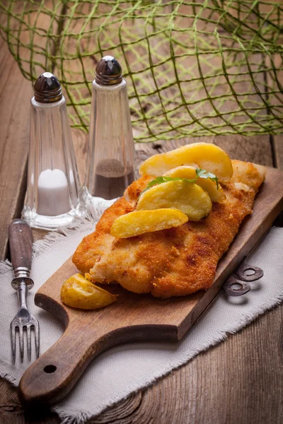 Filé de bacalhau frito . — Fotografia de Stock