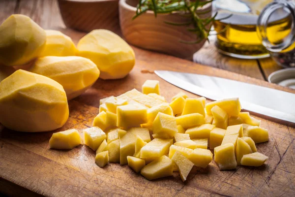 Diced potatoes. — Stock Photo, Image