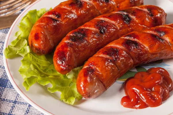 Salsiccia alla griglia . — Foto Stock