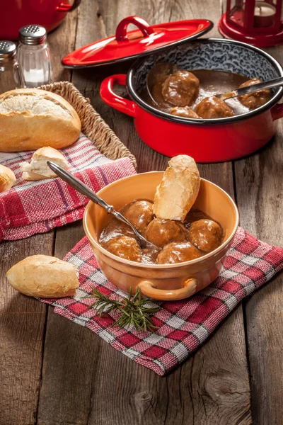 Meatballs in the sauce. — Stock Photo, Image