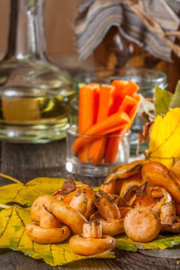 Marine edilmiş mantarlar.