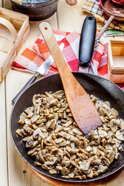 Funghi fritti . — Foto Stock